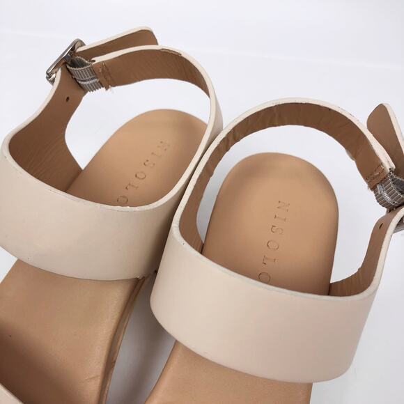 NEW OpBx Nisolo Open Toe Clogs Wooden Heel Sandals Shoes Platform Size 6.5 Bone - Picture 7 of 16